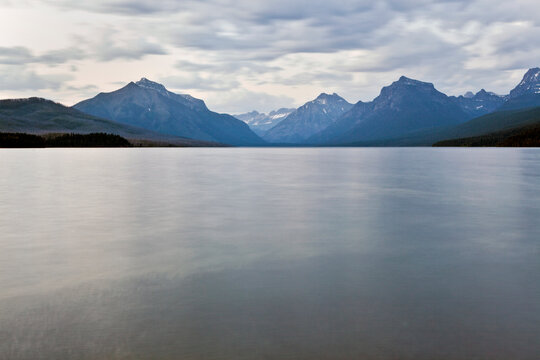 A long exposure of Lake MacDonald, Montana.