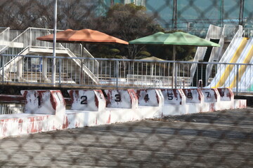 Outdoor swimming pool left in winter