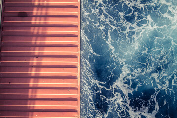 Container ship at sea