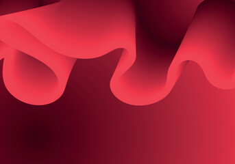 Red fluid wave. Duotone geometric compositions with gradient 3d flow shape. Innovation mode vector