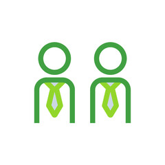 Team business icon with green duotone style. Cooperation, friendship, collaboration, corporate, manager, community, connection. Vector illustration