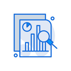 Financial Analytics business icon with blue duotone style. Graph, diagram, finance, information, growth, analysis, financial. Vector illustration
