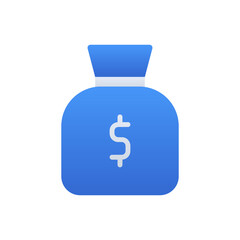 Money business icon with blue duotone style. Cash, payment, finance, dollar, currency, bank, sign. Vector illustration