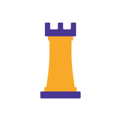 Strategy business icon with purple and orange duotone style. Team, sign, idea, target, web, set, concept. Vector illustration