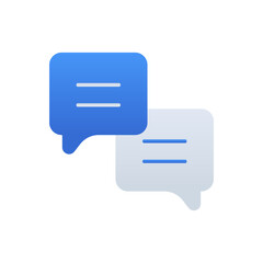 Chat business icon with blue duotone style. Communication, message, sign, talk, web, bubble, speech. Vector illustration