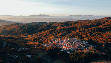 Fototapeta premium Mountain village seen from a drone