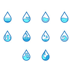 water icon set