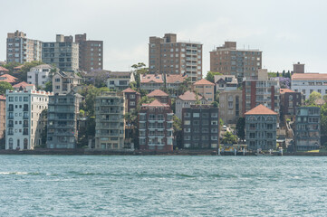 Fototapeta na wymiar Sydney Architecture. View From Potts Point. River. Australia