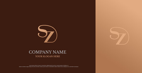 Initial SZ Logo Design Vector 