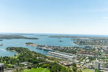 Fototapeta premium Cityscape of Sydney. Urban Skyline. Harbour and Skyscraper. Australia