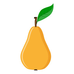 pear fruit food flat icon vector illustration