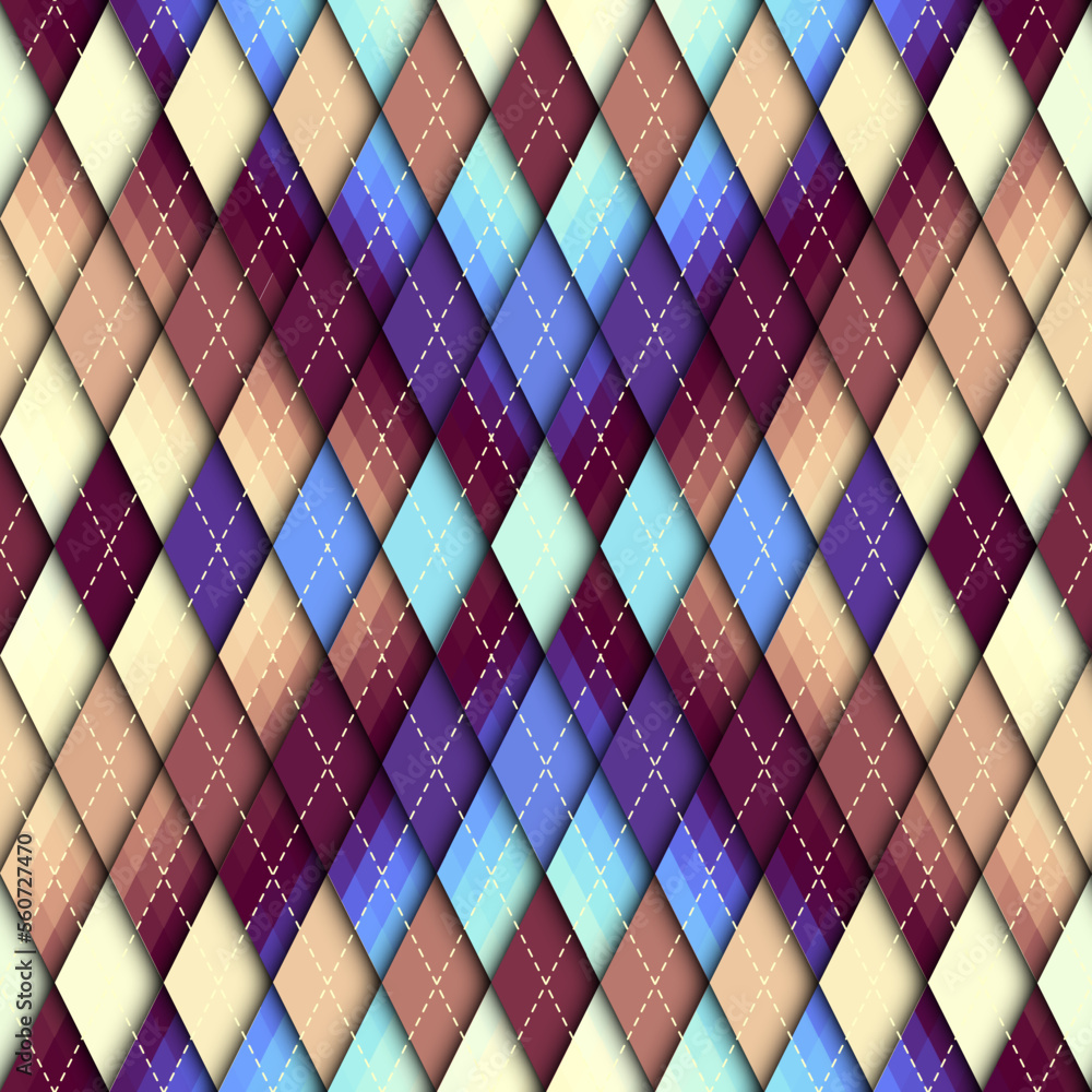 Poster Argyle seamless vector pattern background. Pattern of a rhombuses.