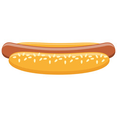 hot dog food flat icon vector illustration