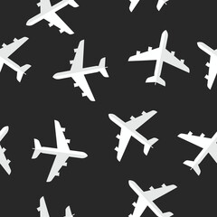 Seamless pattern or background with planesttern. Vector Seamless pattern or background with planes