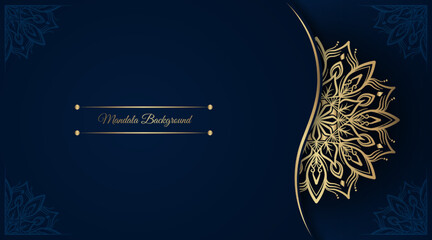 blue background with golden mandala ornament