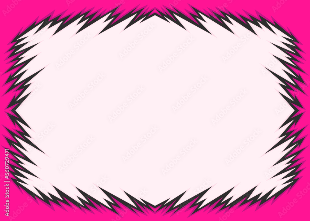 Poster abstract framed background with jagged spike pattern and with some copy space area
