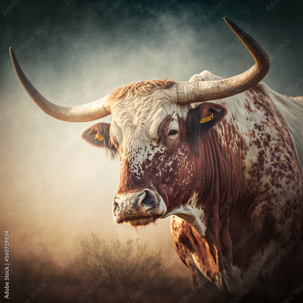 Wall mural portrait of a bull