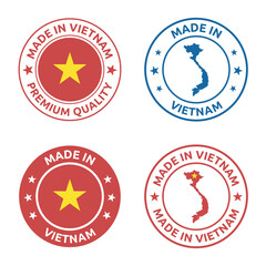 made in Vietnam stamp set, Socialist Republic of Vietnam product labels