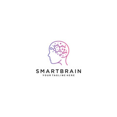 Smart brain logo design icon vetor