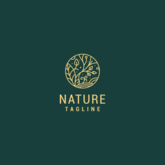 Nature logo design icon vector