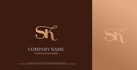 Initial SK Logo Design Vector 