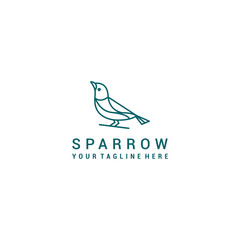 Sparrow logo design icon vector