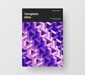 Simple company cover A4 design vector template. Clean geometric hexagons corporate identity layout.