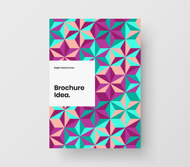 Abstract mosaic pattern pamphlet concept. Unique corporate cover A4 vector design layout.