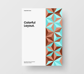 Original mosaic pattern company identity illustration. Minimalistic magazine cover A4 design vector concept.
