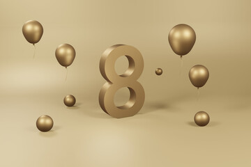 Obraz premium 8 years anniversary celebration, 8th birthday celebration