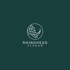 Rhinoceros geometric polygonal logo vector icon design template