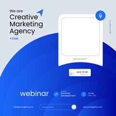 Online Live Webinar Social Media Post for Digital Marketing Agency and Corporate Use.