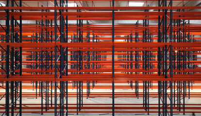 new empty modern large warehouse, symmetry