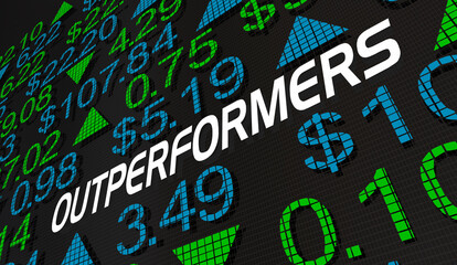 Outperformers Stock Market Top Best Companies Highest Returns ROI Results 3d Illustration