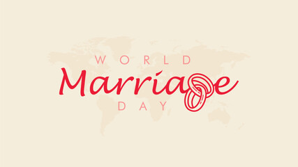 world marriage day text design template with ring