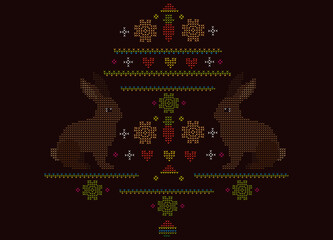 Ostermotive im Strick Muster Stil für Ostern © namosh