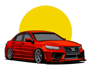 light red tone of modern car design vector illustration graphic