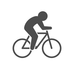 Cyclist on bike glyph icon