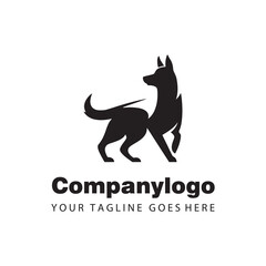 simple black wolf for logo company design