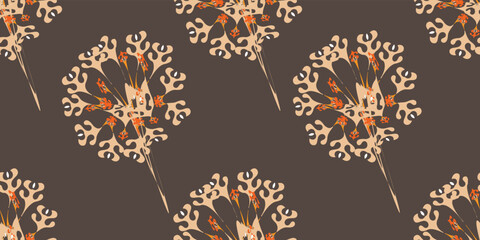 Modern abstract flower, leaf, seamless pattern. designed with creative ideas