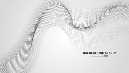 Abstract white and grey gradient color background. with flowing particles. Digital future technology concept.