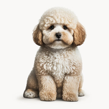 Bichpoo full body image with white background ultra realistic



