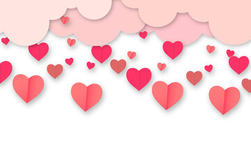 Fototapeta na wymiar Valentine's day hearts rain PNG