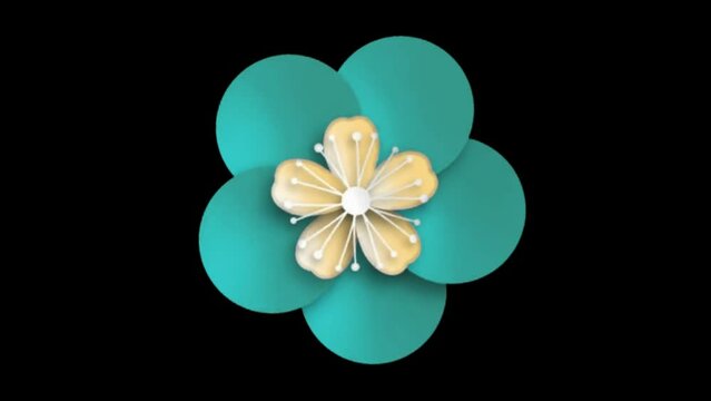Beautiful Chinese flower 3D animation

