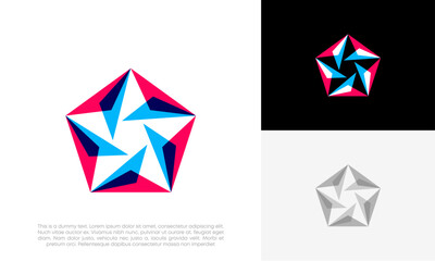 Fototapeta premium star arrow logo design vector