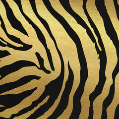 Black and gold African background. Modern safari backdrop with zebra skin prints. Scrapbook paper design