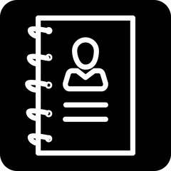 Solid Contact Book vector icon
