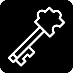 Solid key problem solving vector icon