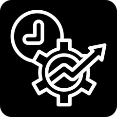 Solid productivity chart and time vector icon
