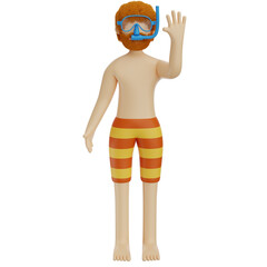 man holiday summer 3d rendering illustration character